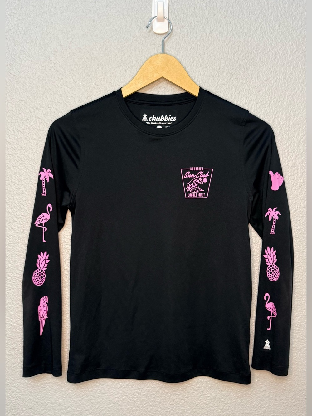 Chubbies | "Sun Club / Locals Only" Long-Sleeve Rashguard | Size Youth Large